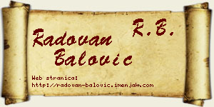 Radovan Balović vizit kartica